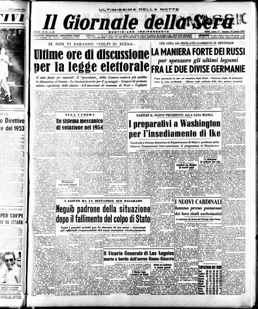 Il giornale della sera : quotidiano indipendente di informazioni