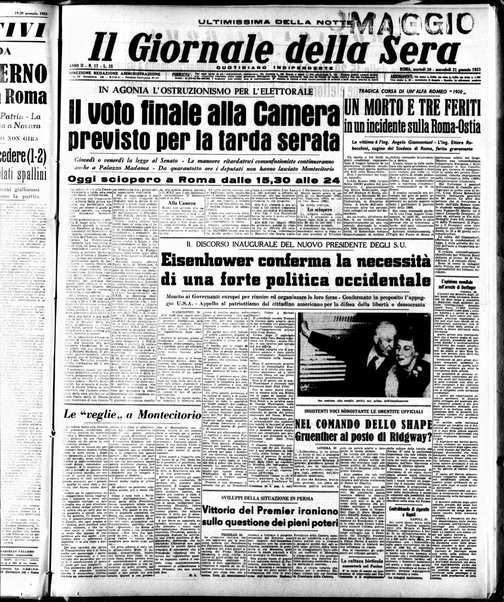 Il giornale della sera : quotidiano indipendente di informazioni