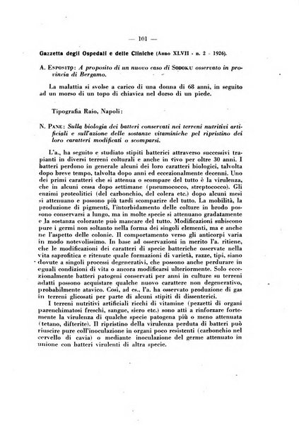 Giornale di batteriologia e immunologia bollettino clinico ed amministrativo dell'Ospedale Maria Vittoria