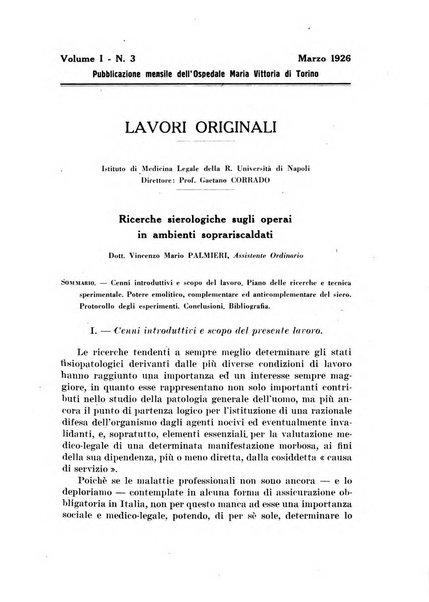 Giornale di batteriologia e immunologia bollettino clinico ed amministrativo dell'Ospedale Maria Vittoria