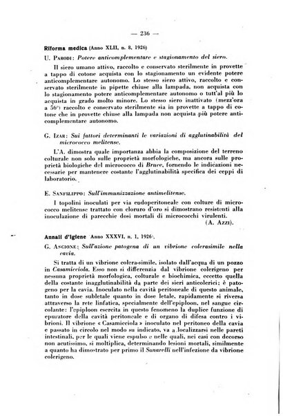 Giornale di batteriologia e immunologia bollettino clinico ed amministrativo dell'Ospedale Maria Vittoria