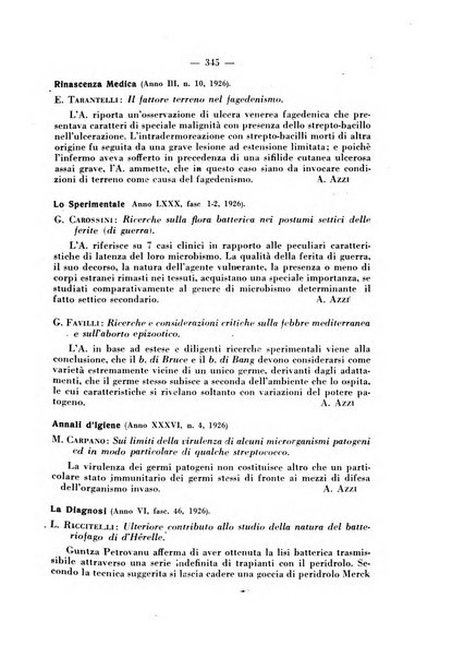 Giornale di batteriologia e immunologia bollettino clinico ed amministrativo dell'Ospedale Maria Vittoria