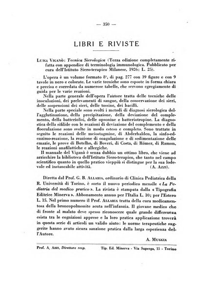 Giornale di batteriologia e immunologia bollettino clinico ed amministrativo dell'Ospedale Maria Vittoria