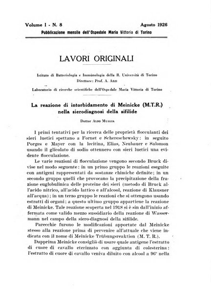 Giornale di batteriologia e immunologia bollettino clinico ed amministrativo dell'Ospedale Maria Vittoria