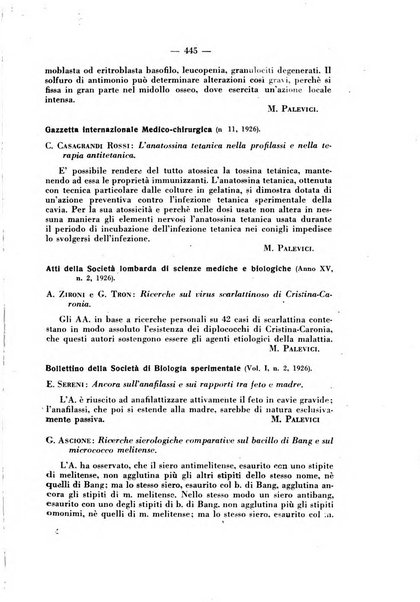 Giornale di batteriologia e immunologia bollettino clinico ed amministrativo dell'Ospedale Maria Vittoria