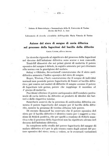 Giornale di batteriologia e immunologia bollettino clinico ed amministrativo dell'Ospedale Maria Vittoria