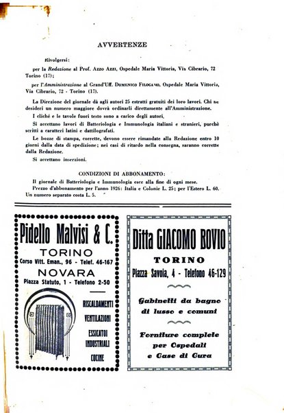 Giornale di batteriologia e immunologia bollettino clinico ed amministrativo dell'Ospedale Maria Vittoria