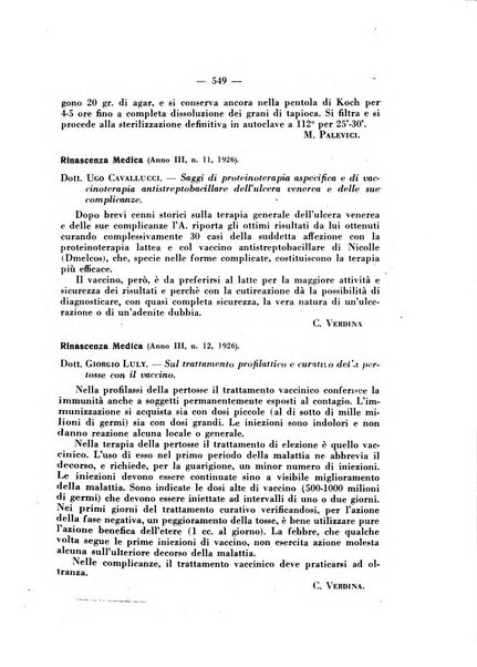 Giornale di batteriologia e immunologia bollettino clinico ed amministrativo dell'Ospedale Maria Vittoria