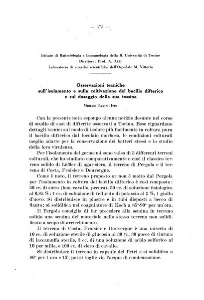 Giornale di batteriologia e immunologia bollettino clinico ed amministrativo dell'Ospedale Maria Vittoria