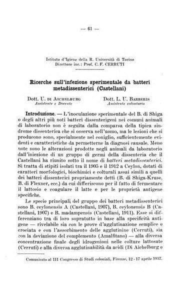 Giornale di batteriologia e immunologia bollettino clinico ed amministrativo dell'Ospedale Maria Vittoria