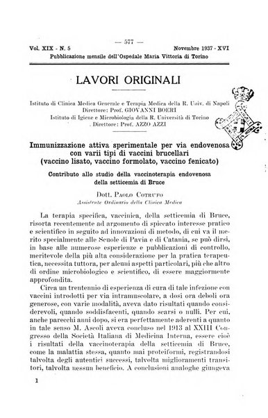 Giornale di batteriologia e immunologia bollettino clinico ed amministrativo dell'Ospedale Maria Vittoria