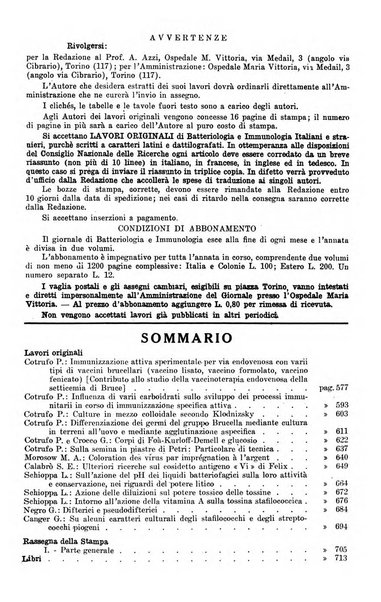 Giornale di batteriologia e immunologia bollettino clinico ed amministrativo dell'Ospedale Maria Vittoria