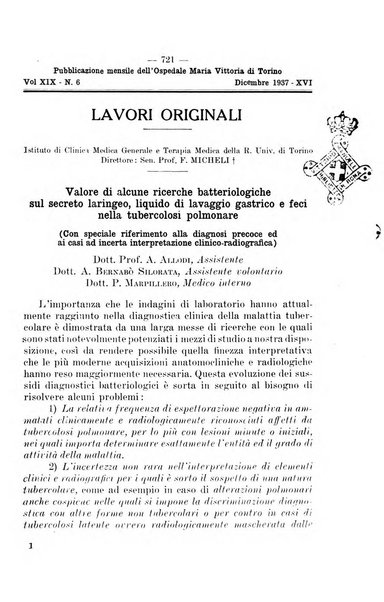 Giornale di batteriologia e immunologia bollettino clinico ed amministrativo dell'Ospedale Maria Vittoria