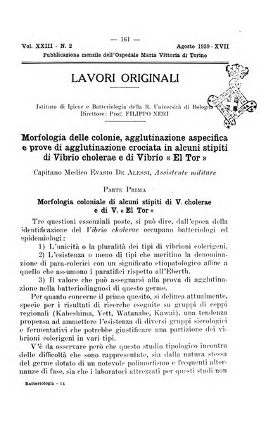 Giornale di batteriologia e immunologia bollettino clinico ed amministrativo dell'Ospedale Maria Vittoria