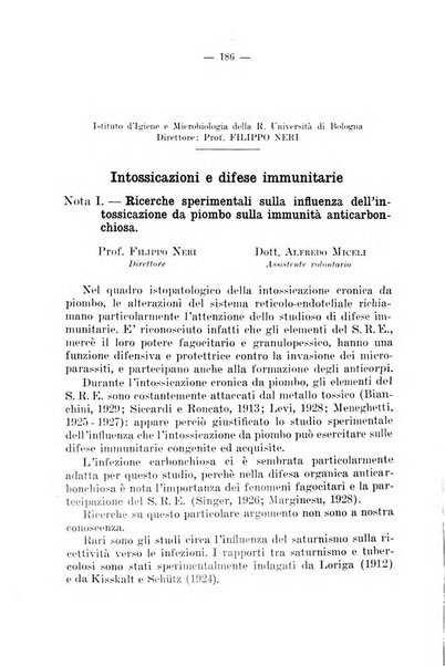 Giornale di batteriologia e immunologia bollettino clinico ed amministrativo dell'Ospedale Maria Vittoria