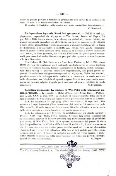 Giornale di batteriologia e immunologia bollettino clinico ed amministrativo dell'Ospedale Maria Vittoria