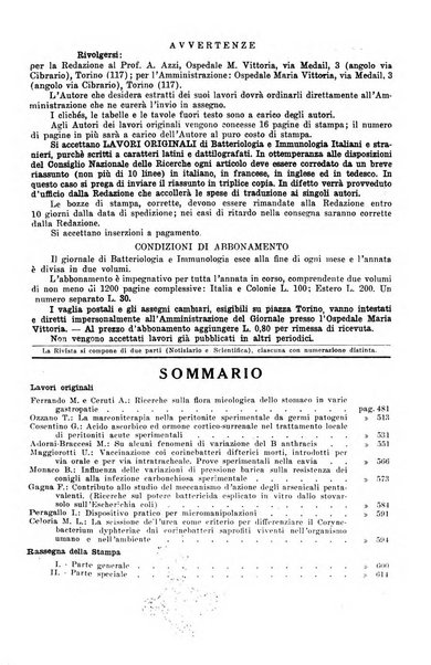 Giornale di batteriologia e immunologia bollettino clinico ed amministrativo dell'Ospedale Maria Vittoria