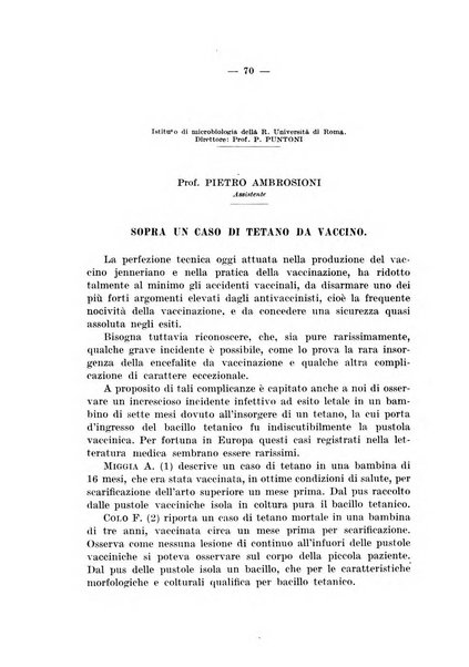 Giornale di batteriologia e immunologia bollettino clinico ed amministrativo dell'Ospedale Maria Vittoria