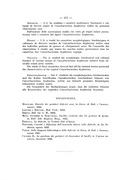 Giornale di batteriologia e immunologia bollettino clinico ed amministrativo dell'Ospedale Maria Vittoria