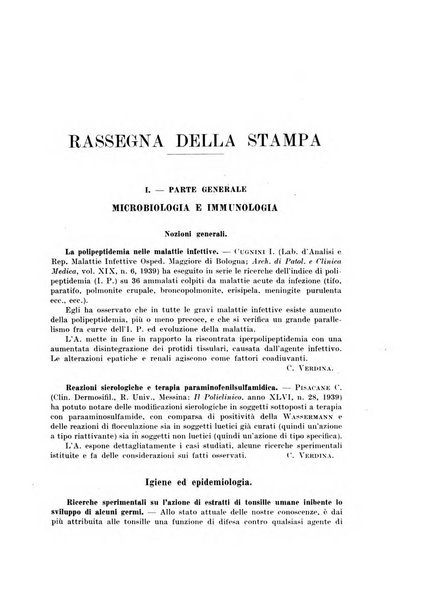 Giornale di batteriologia e immunologia bollettino clinico ed amministrativo dell'Ospedale Maria Vittoria