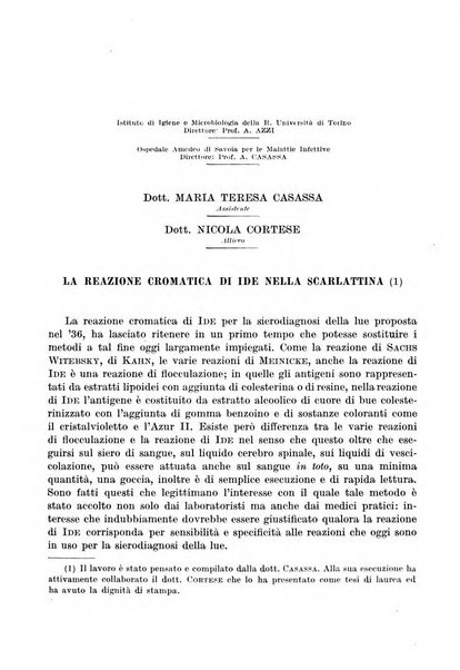 Giornale di batteriologia e immunologia bollettino clinico ed amministrativo dell'Ospedale Maria Vittoria