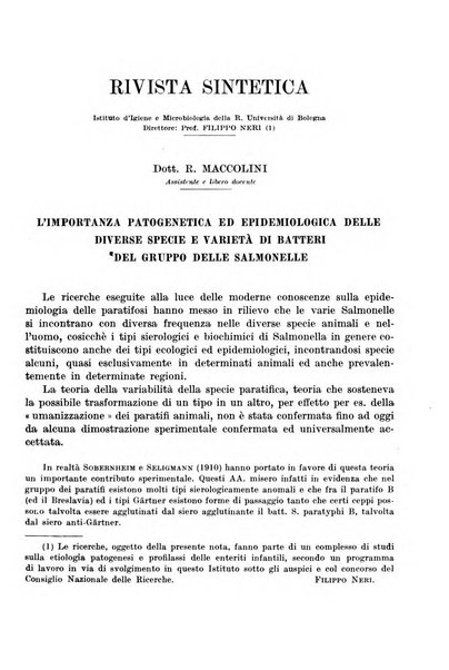 Giornale di batteriologia e immunologia bollettino clinico ed amministrativo dell'Ospedale Maria Vittoria