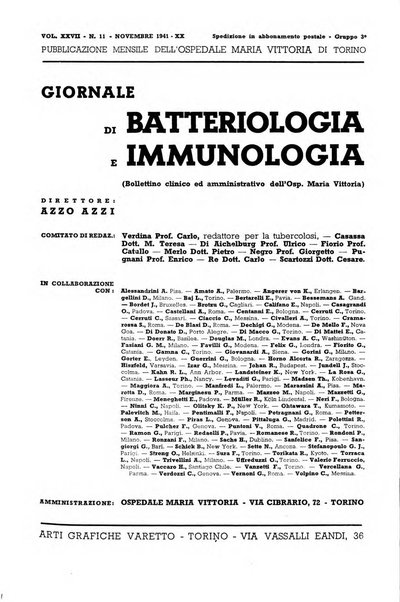 Giornale di batteriologia e immunologia bollettino clinico ed amministrativo dell'Ospedale Maria Vittoria