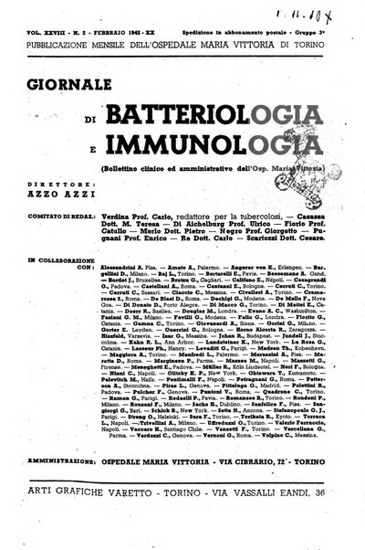 Giornale di batteriologia e immunologia bollettino clinico ed amministrativo dell'Ospedale Maria Vittoria