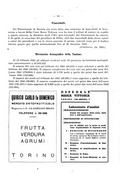 Giornale di batteriologia e immunologia bollettino clinico ed amministrativo dell'Ospedale Maria Vittoria