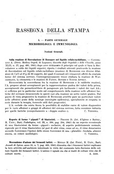 Giornale di batteriologia e immunologia bollettino clinico ed amministrativo dell'Ospedale Maria Vittoria