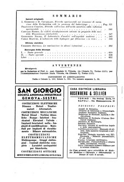 Giornale di batteriologia e immunologia bollettino clinico ed amministrativo dell'Ospedale Maria Vittoria