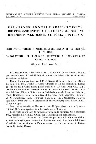 Giornale di batteriologia e immunologia bollettino clinico ed amministrativo dell'Ospedale Maria Vittoria