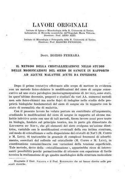 Giornale di batteriologia e immunologia bollettino clinico ed amministrativo dell'Ospedale Maria Vittoria