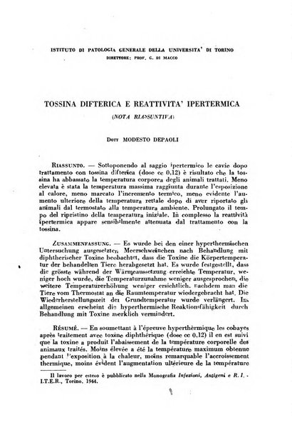 Giornale di batteriologia e immunologia bollettino clinico ed amministrativo dell'Ospedale Maria Vittoria