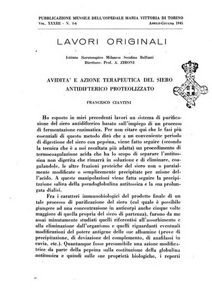 Giornale di batteriologia e immunologia bollettino clinico ed amministrativo dell'Ospedale Maria Vittoria