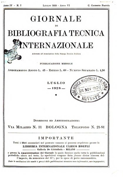 Giornale di bibliografia tecnica internazionale