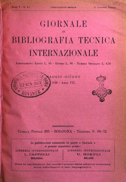 Giornale di bibliografia tecnica internazionale