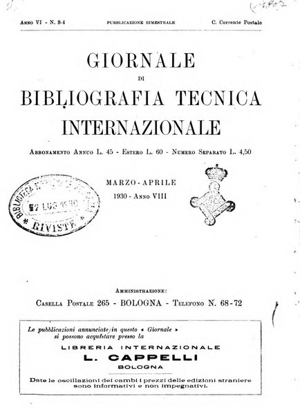 Giornale di bibliografia tecnica internazionale