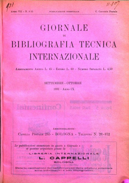 Giornale di bibliografia tecnica internazionale