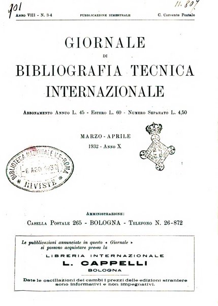 Giornale di bibliografia tecnica internazionale