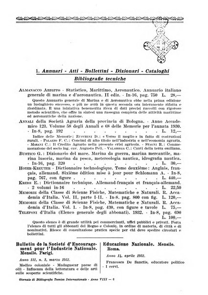 Giornale di bibliografia tecnica internazionale