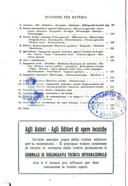 Giornale di bibliografia tecnica internazionale