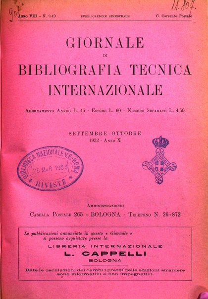 Giornale di bibliografia tecnica internazionale