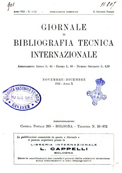 Giornale di bibliografia tecnica internazionale