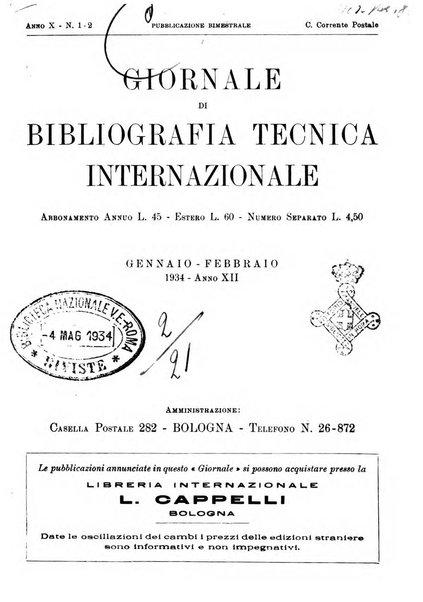 Giornale di bibliografia tecnica internazionale