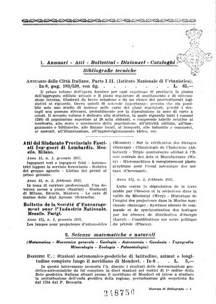 Giornale di bibliografia tecnica internazionale