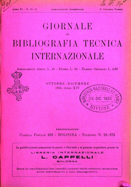 Giornale di bibliografia tecnica internazionale