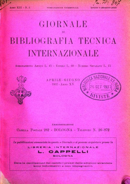 Giornale di bibliografia tecnica internazionale