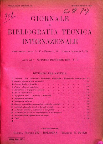 Giornale di bibliografia tecnica internazionale