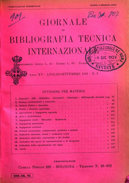 Giornale di bibliografia tecnica internazionale